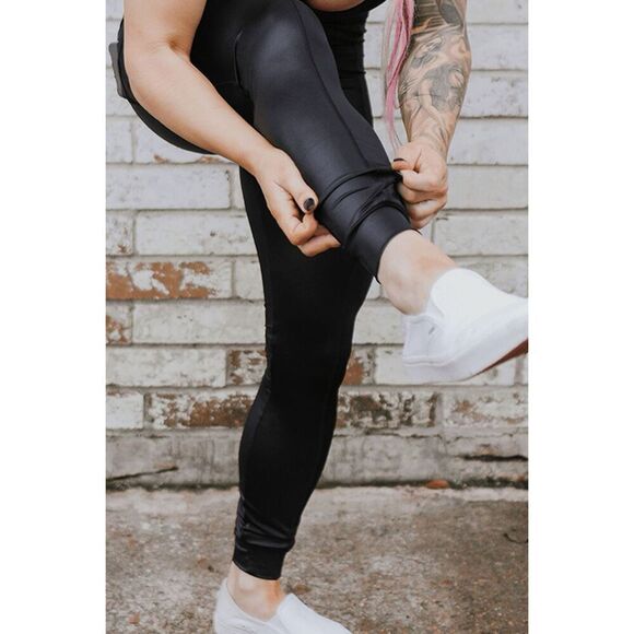 Celestial Bodiez Hybrid Street Joggers in Glossy Black Size Small - Picture 10 of 10